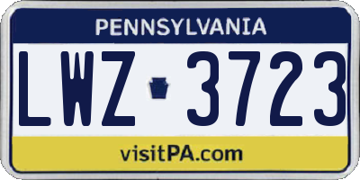 PA license plate LWZ3723