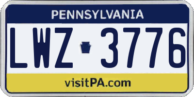 PA license plate LWZ3776