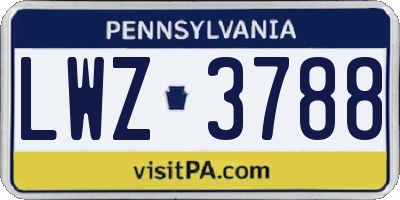 PA license plate LWZ3788