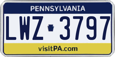 PA license plate LWZ3797