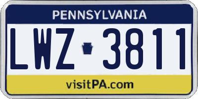 PA license plate LWZ3811