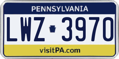 PA license plate LWZ3970