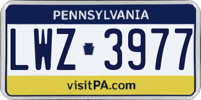 PA license plate LWZ3977