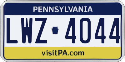 PA license plate LWZ4044