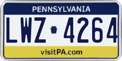 PA license plate LWZ4264