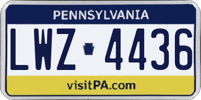 PA license plate LWZ4436
