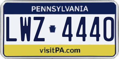 PA license plate LWZ4440
