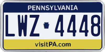 PA license plate LWZ4448