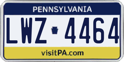PA license plate LWZ4464