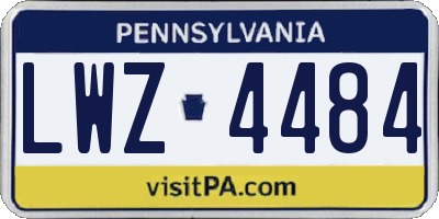 PA license plate LWZ4484