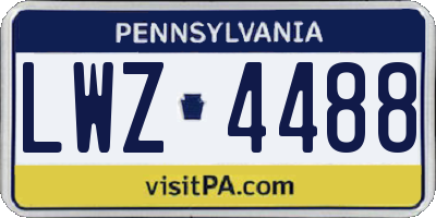 PA license plate LWZ4488