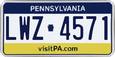 PA license plate LWZ4571
