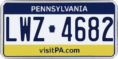 PA license plate LWZ4682