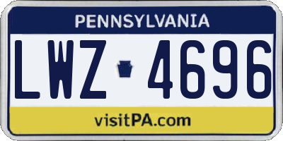 PA license plate LWZ4696