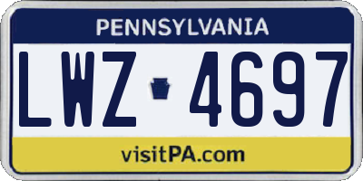 PA license plate LWZ4697