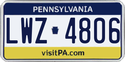 PA license plate LWZ4806