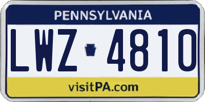 PA license plate LWZ4810