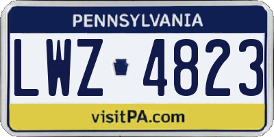PA license plate LWZ4823