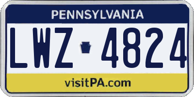 PA license plate LWZ4824
