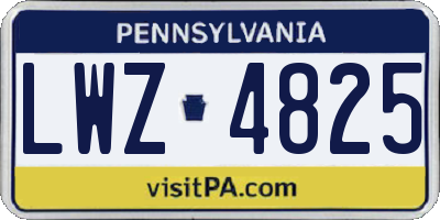 PA license plate LWZ4825