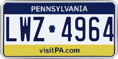 PA license plate LWZ4964