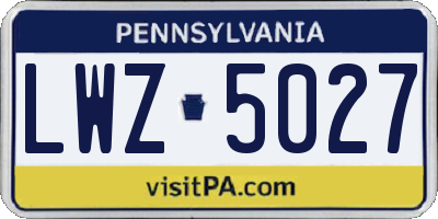 PA license plate LWZ5027