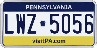 PA license plate LWZ5056