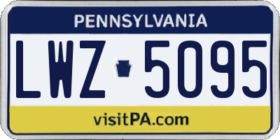 PA license plate LWZ5095