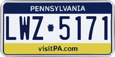 PA license plate LWZ5171