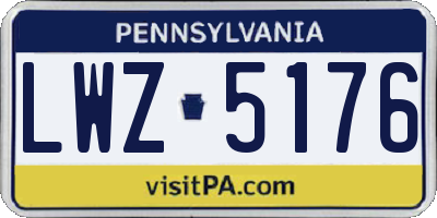 PA license plate LWZ5176