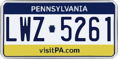 PA license plate LWZ5261