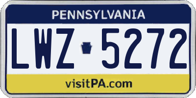 PA license plate LWZ5272