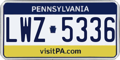 PA license plate LWZ5336