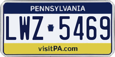 PA license plate LWZ5469