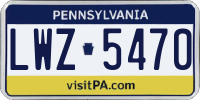 PA license plate LWZ5470