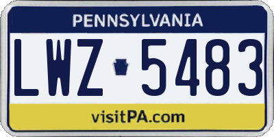 PA license plate LWZ5483