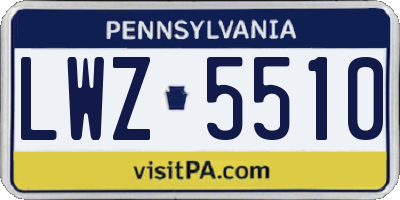 PA license plate LWZ5510