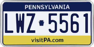 PA license plate LWZ5561