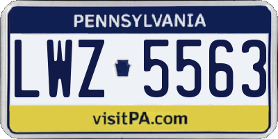PA license plate LWZ5563