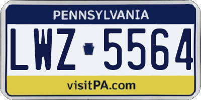 PA license plate LWZ5564
