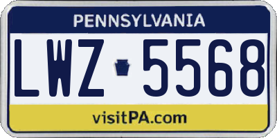 PA license plate LWZ5568