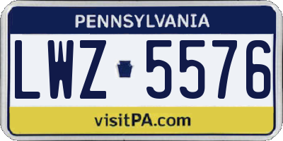 PA license plate LWZ5576