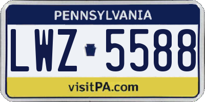 PA license plate LWZ5588