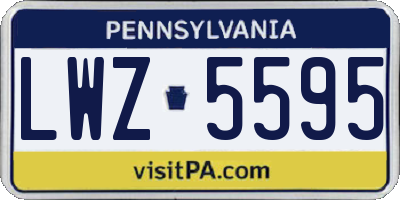 PA license plate LWZ5595