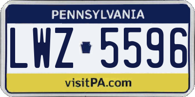PA license plate LWZ5596