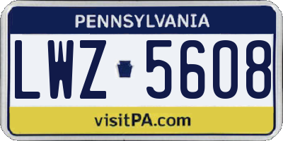 PA license plate LWZ5608