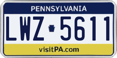 PA license plate LWZ5611