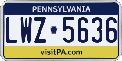 PA license plate LWZ5636