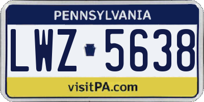 PA license plate LWZ5638