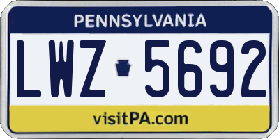PA license plate LWZ5692